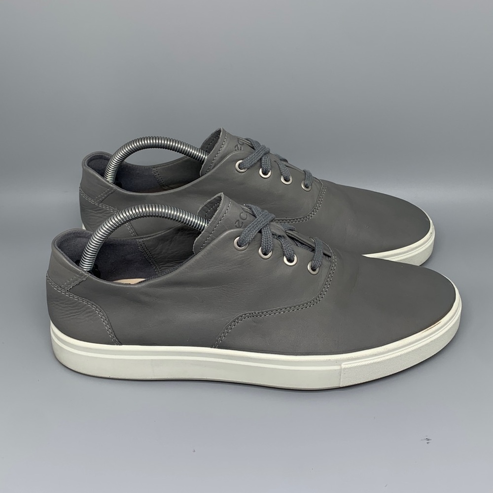 Ecco Kyle Casual Gray Leather Sneakers‎ P53094401244 Men’s Sz 8  EU 42
